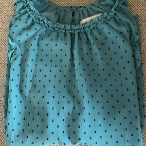 LOFT Short Sleeve top.  Size XL  Ruffle Sleeve
